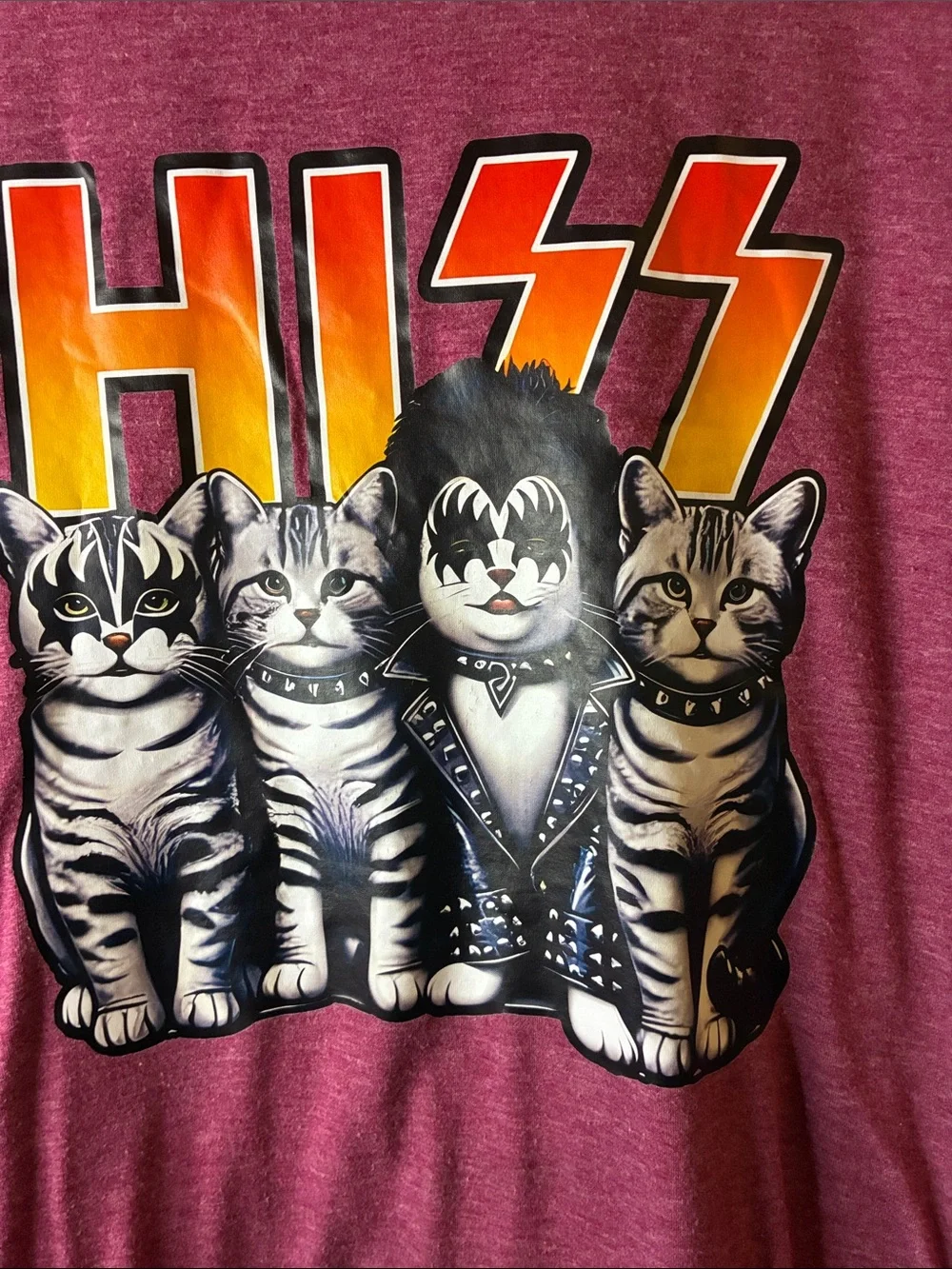 Unbranded Pink 'HISS' Cat Graphic T‑Shirt